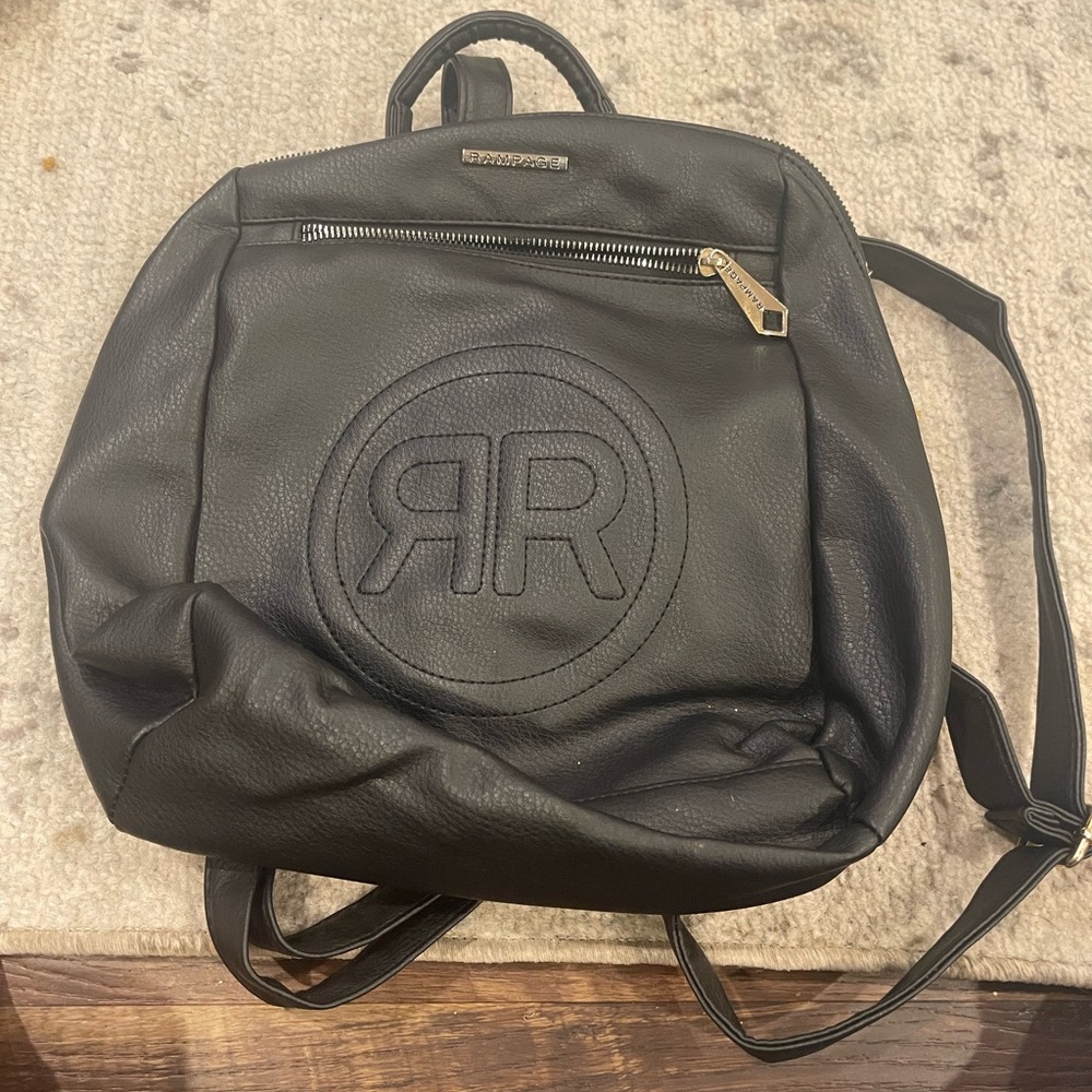 Black Leather Backpack by